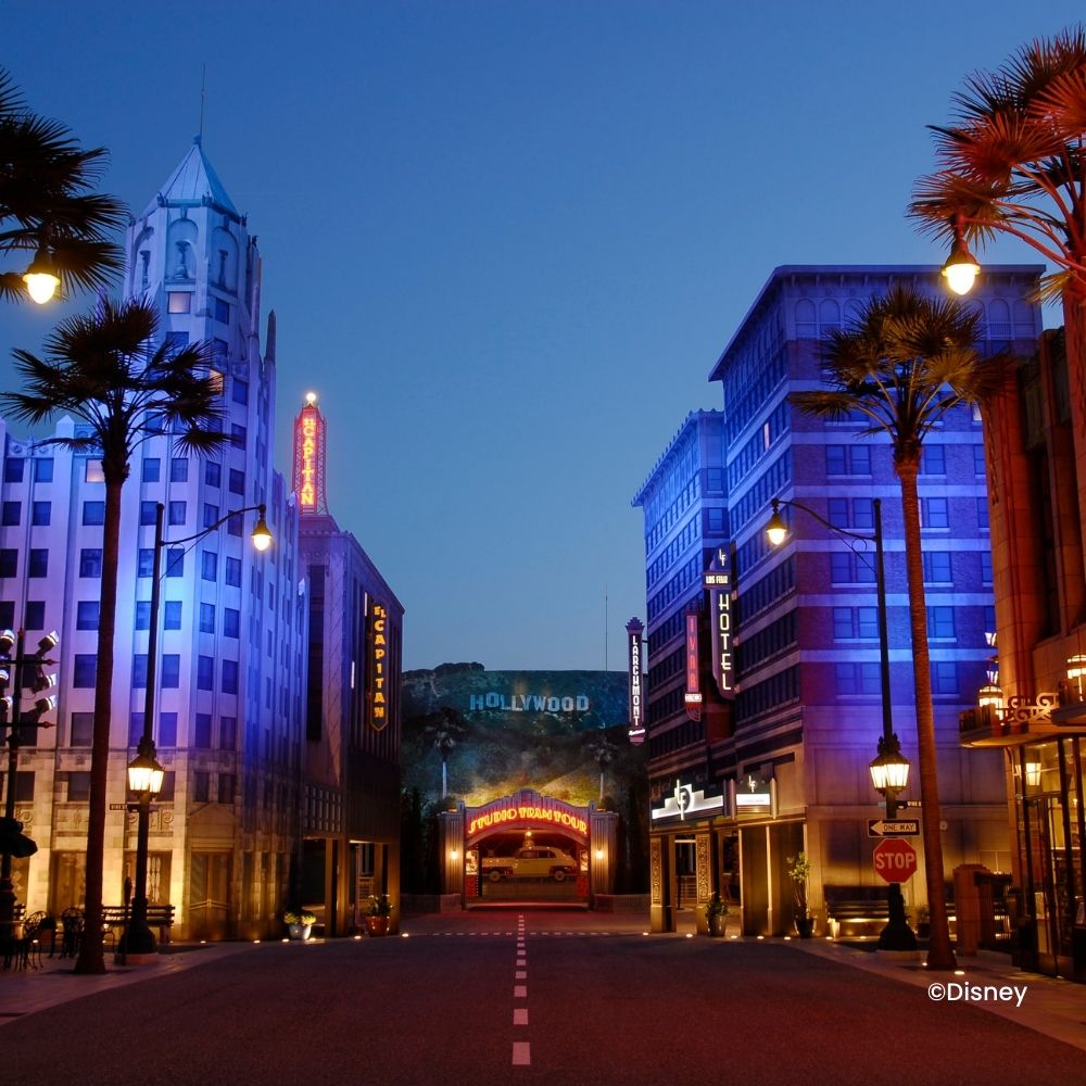 Hollywood Boulevard in het donker in Production Courtyard